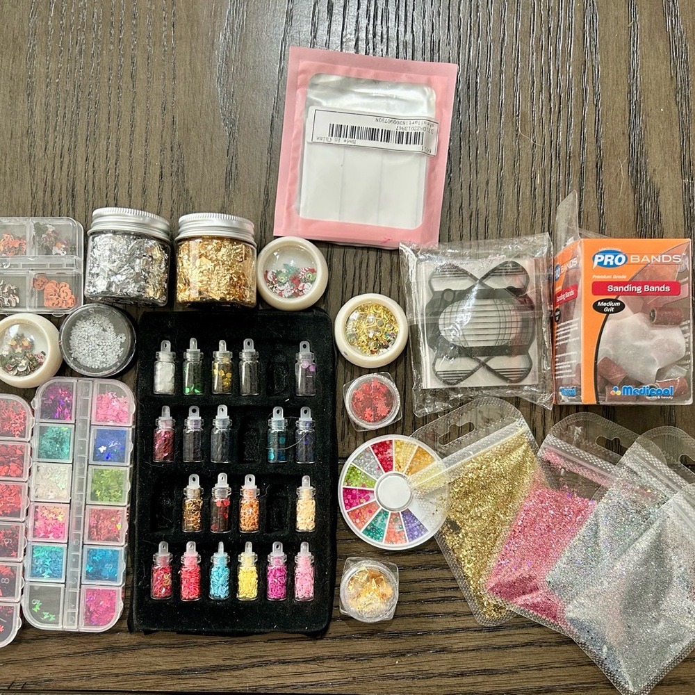 Colorful Nail Art Supplies Set